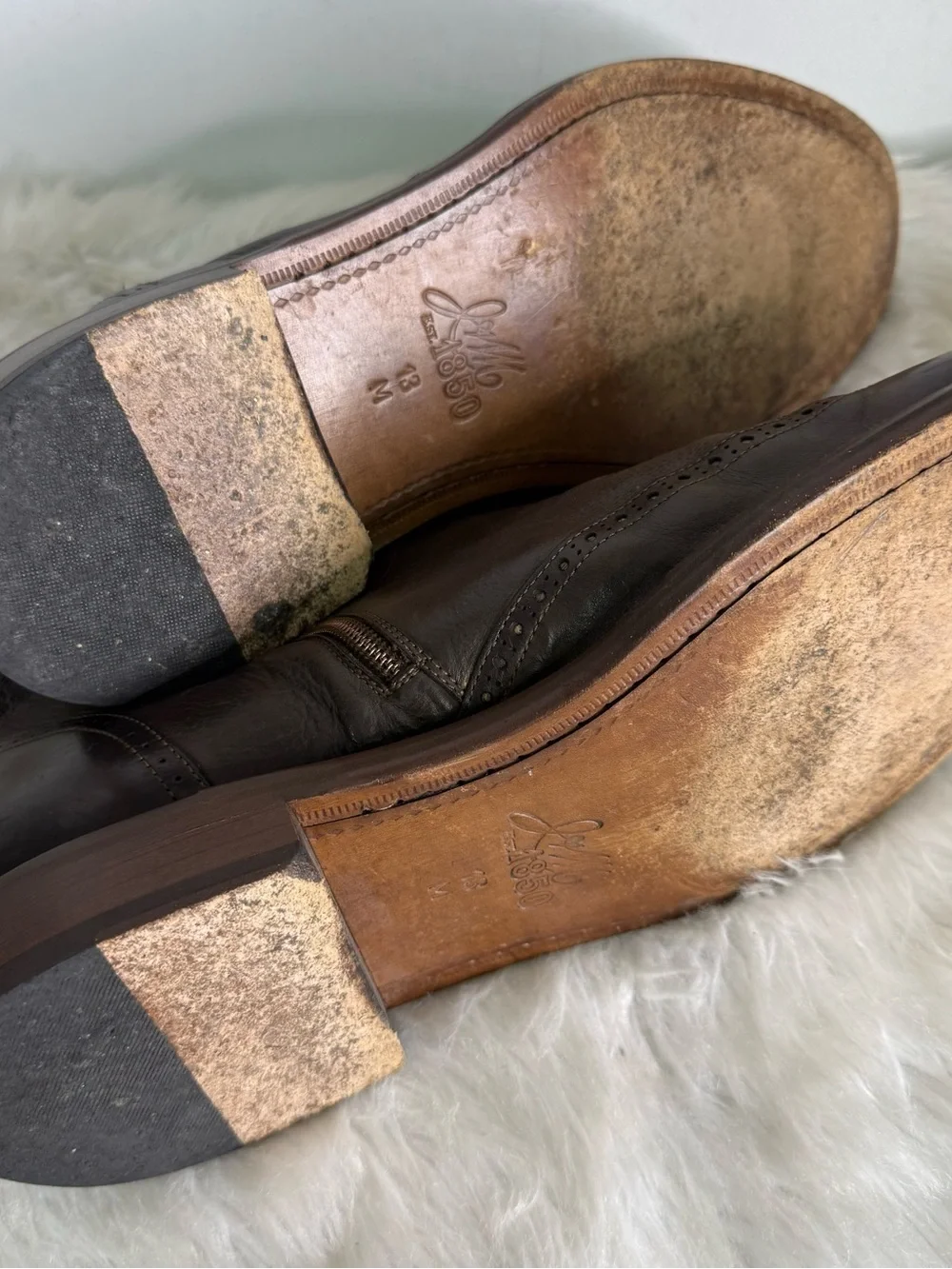 Johnston & Murphy Bryson Wingtip Chelsea Boots Brown Leather Men’s 13M